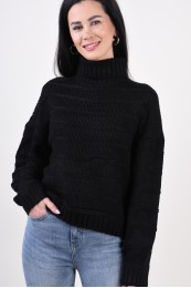 Pulover Dama Noisy May Wendy High Neck Tall Black